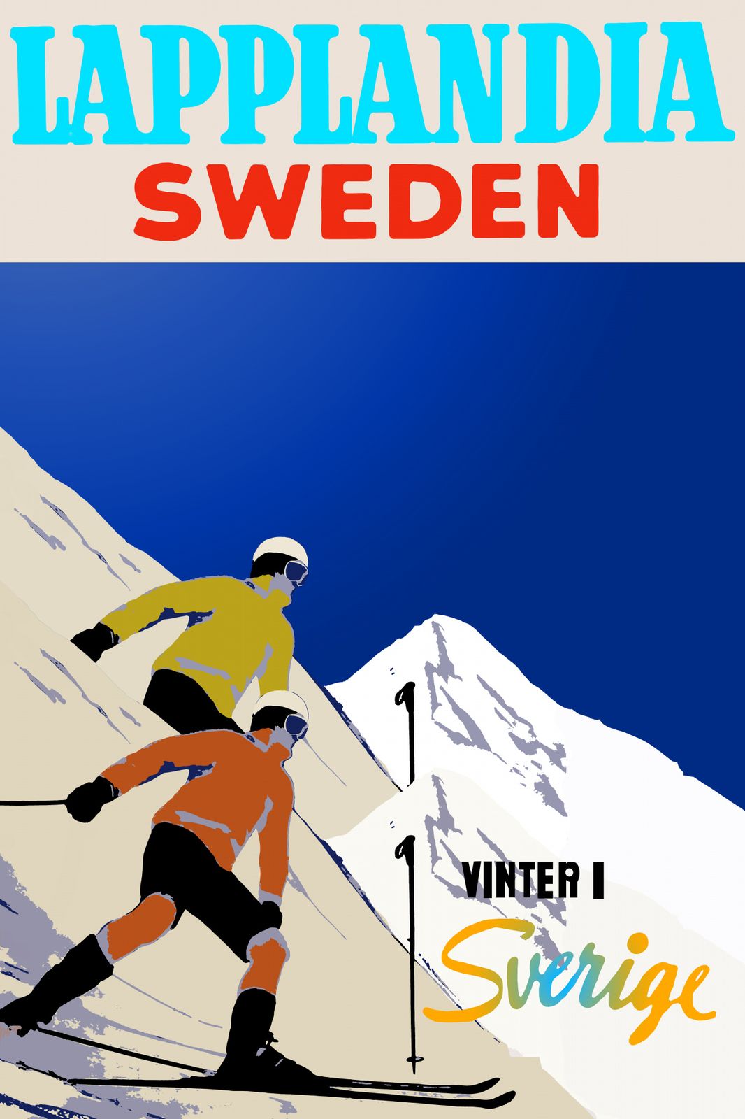 Plakat - Lapplandia Sverige Ski