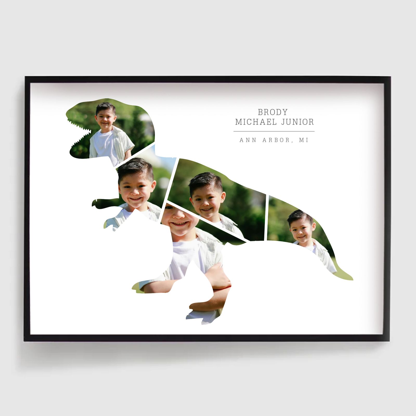 Personalisert Plakat - Dinosaurform - 5 Bilder