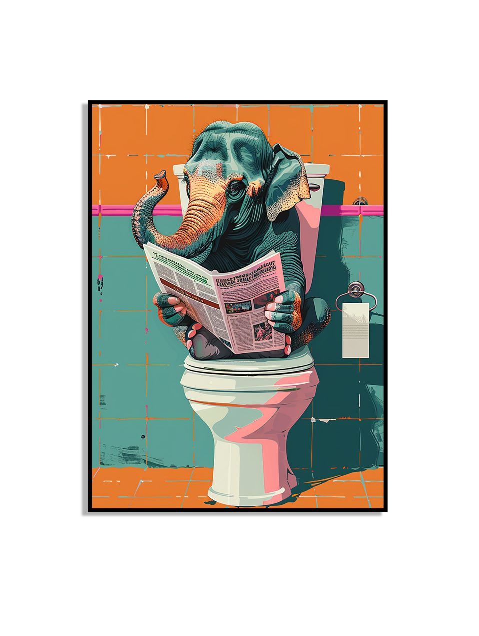 Fargerik Elefant Lesende Plakat