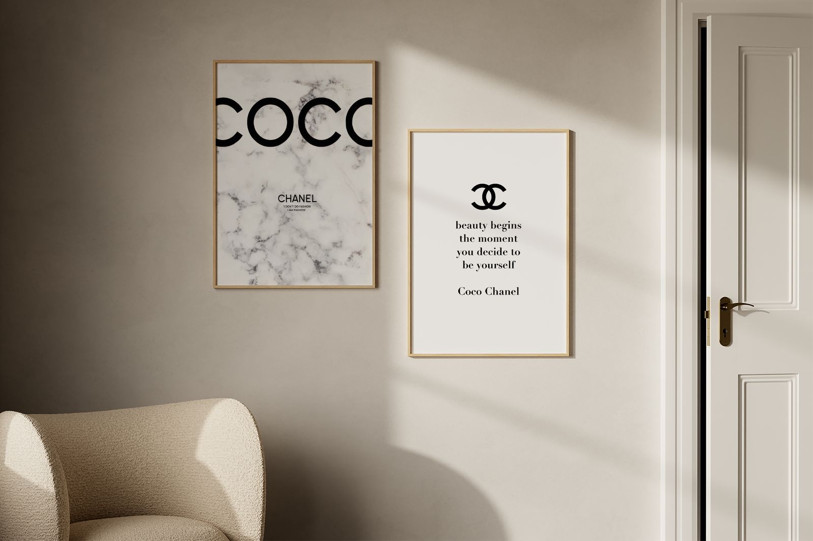 Plakat - Coco Chanel Sitater / Sett av 2