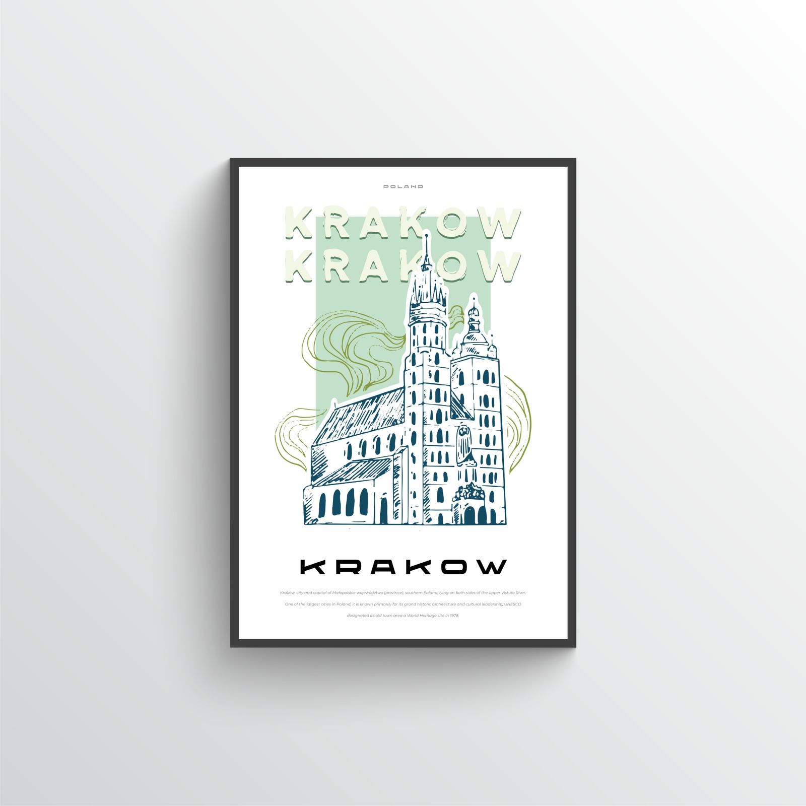 Krakow Polen Bylandskap Plakat
