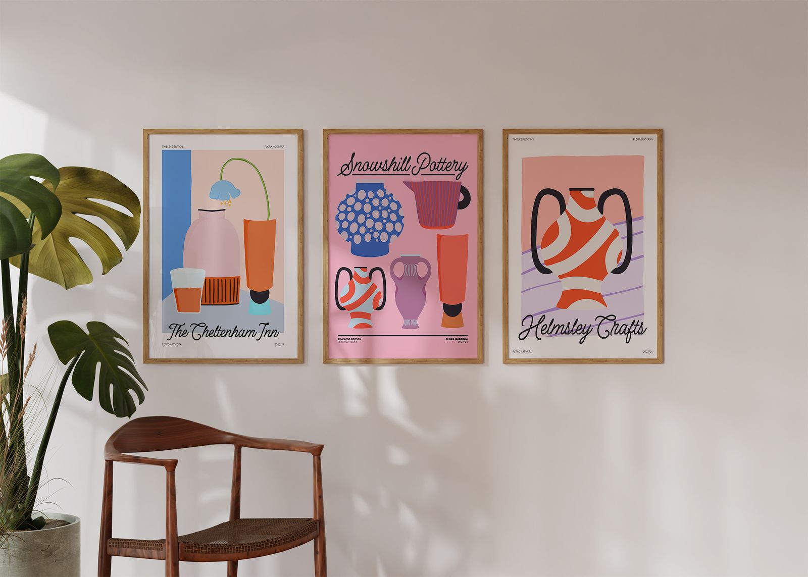 Plakat - Retro Keramikk / Sett av 3