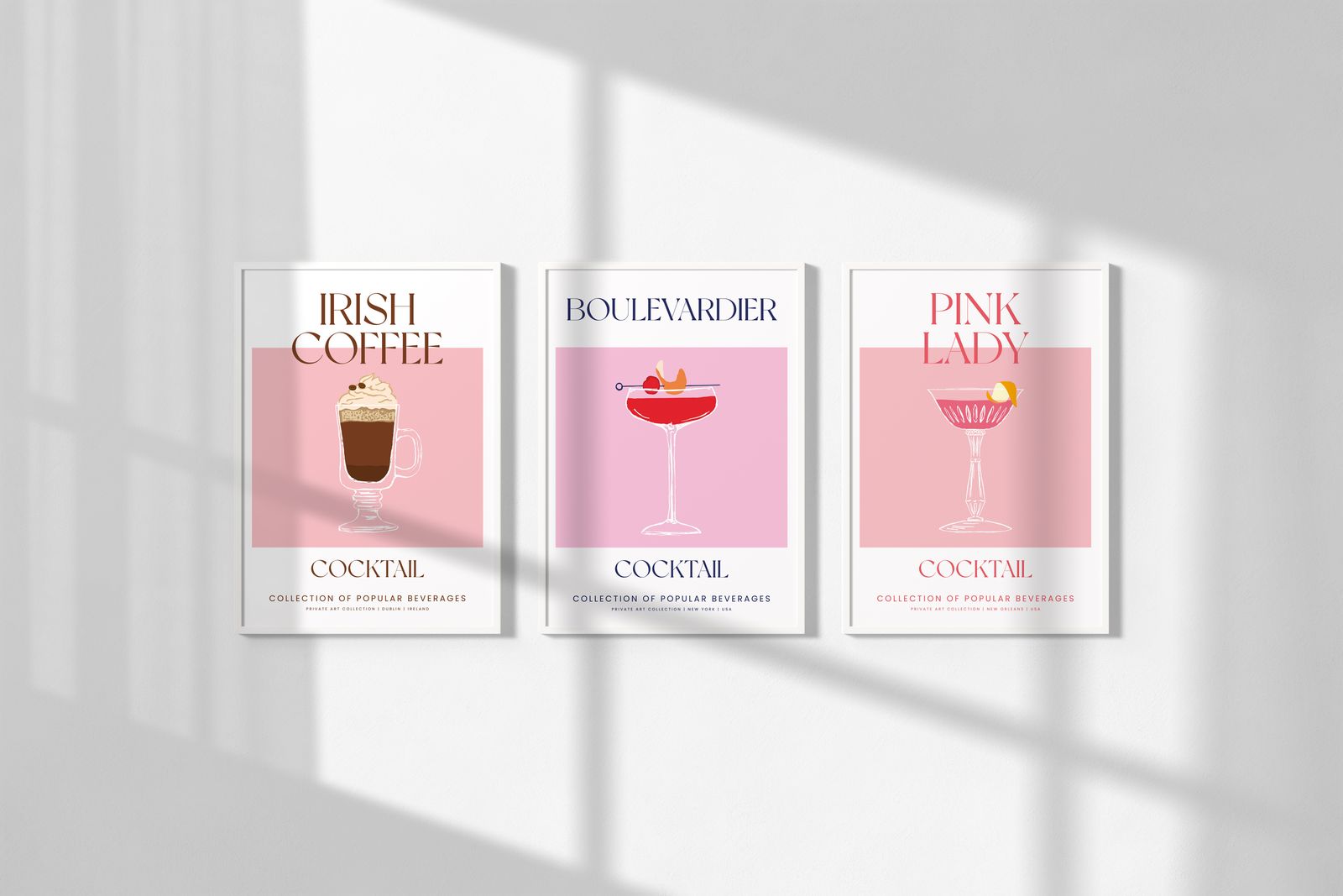 Plakat - Cocktail Art Collection / Sett med 3