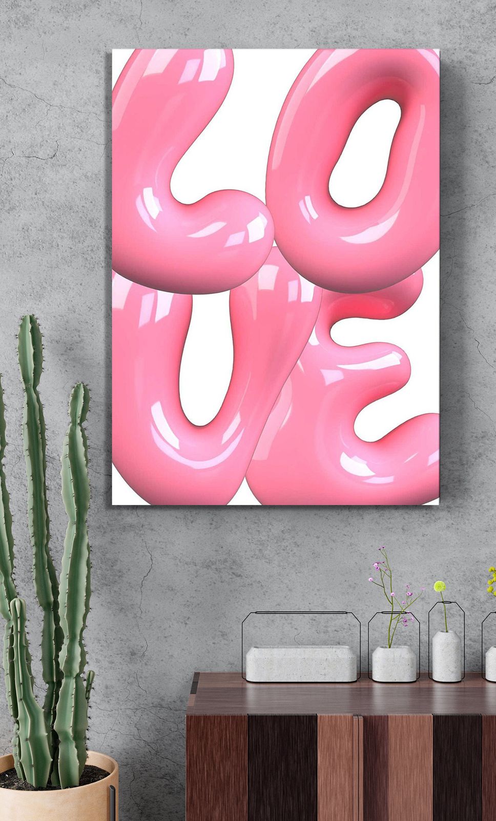 Kjærlighet Rosa Ballong Plakat