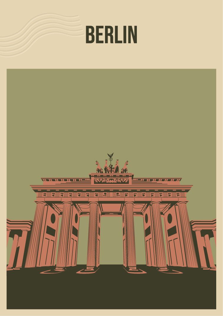Berlin landemerke veggplakat