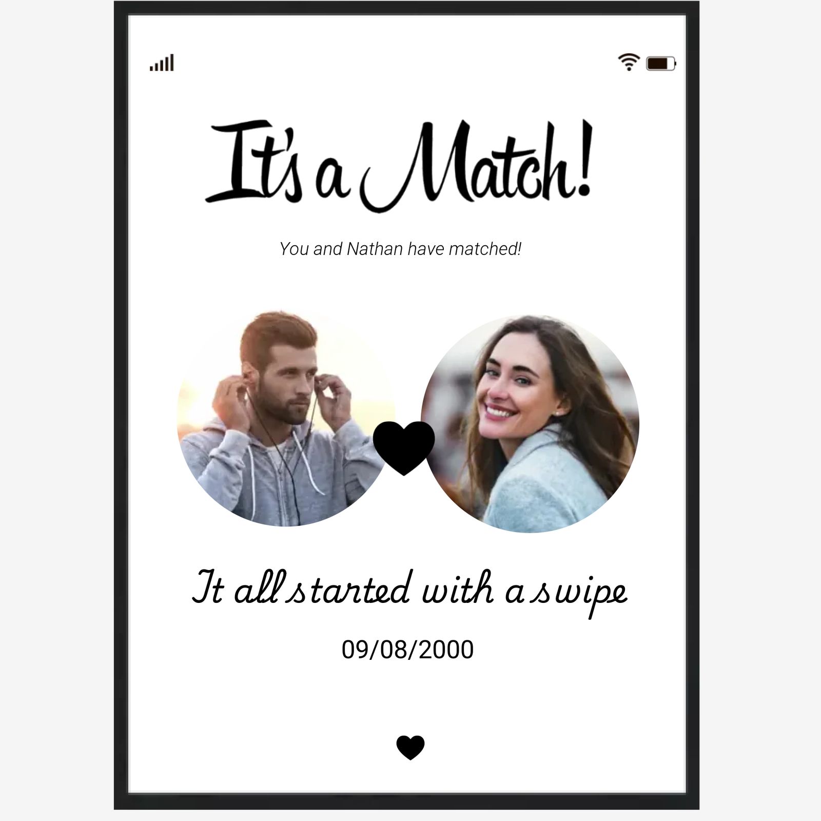 Personlig Plakat - Kjærlighetsmatch Design