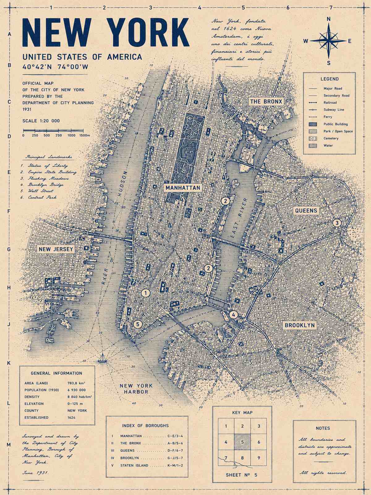 Poster - New York City Map