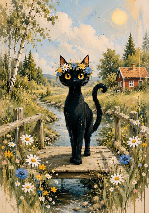 Plakat - Katt på Bro