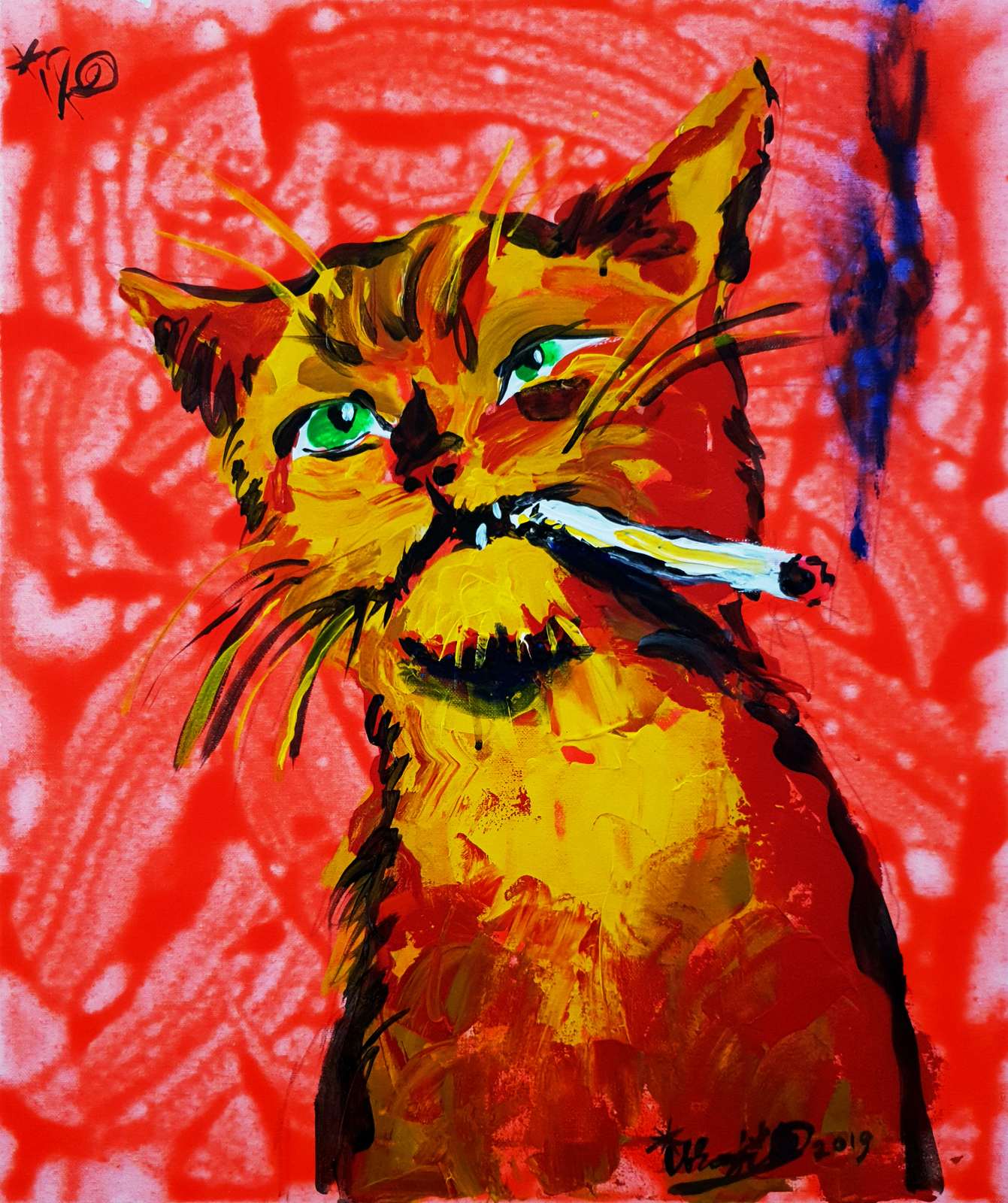 Plakat - Røykekatt av Kunstneren