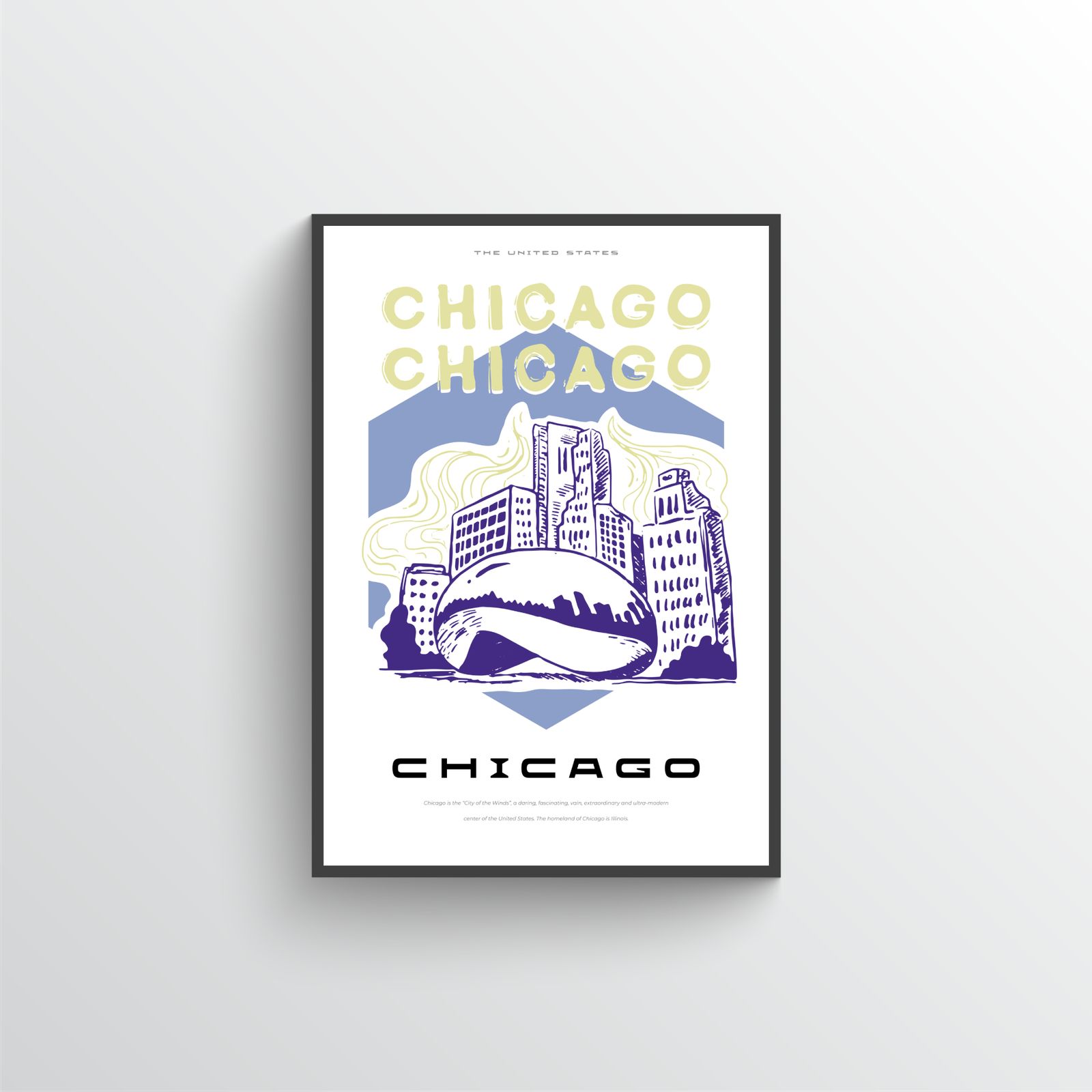 Chicago Bylandskap Veggplakat