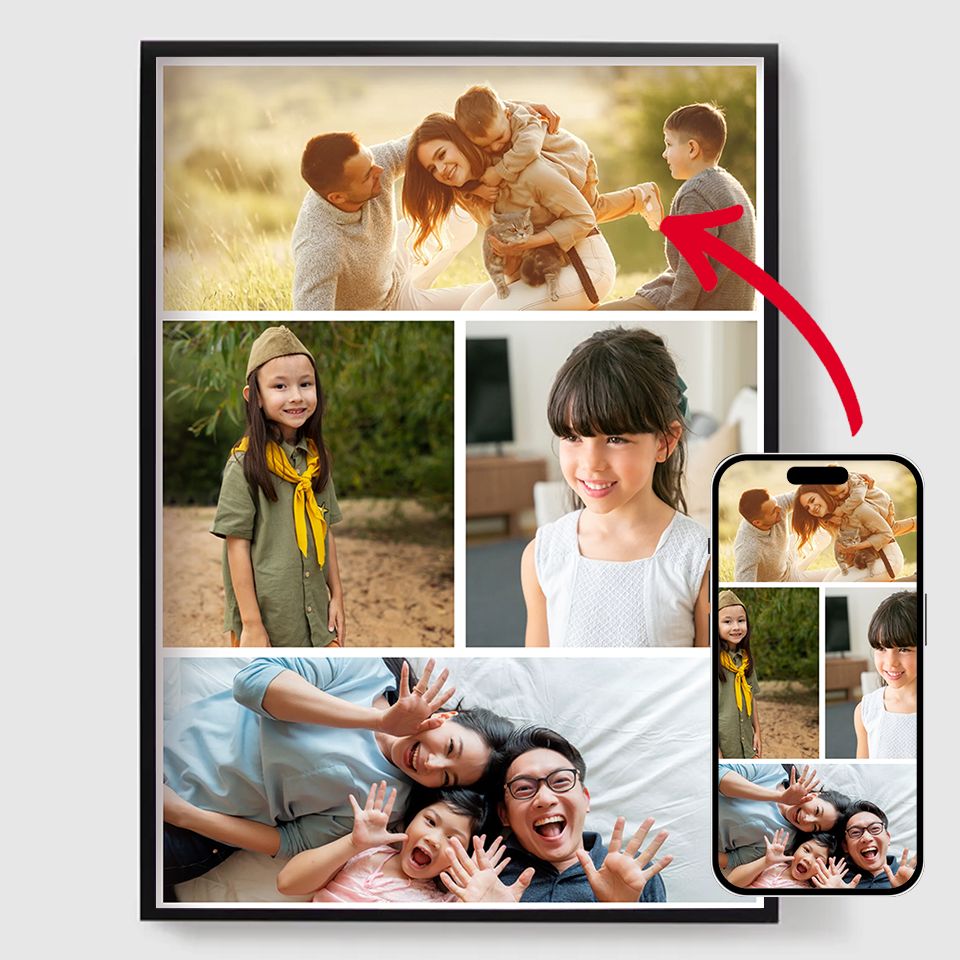'Personlige Plakater – Last opp dine egne bilder – 4 Vertikale Bilder'