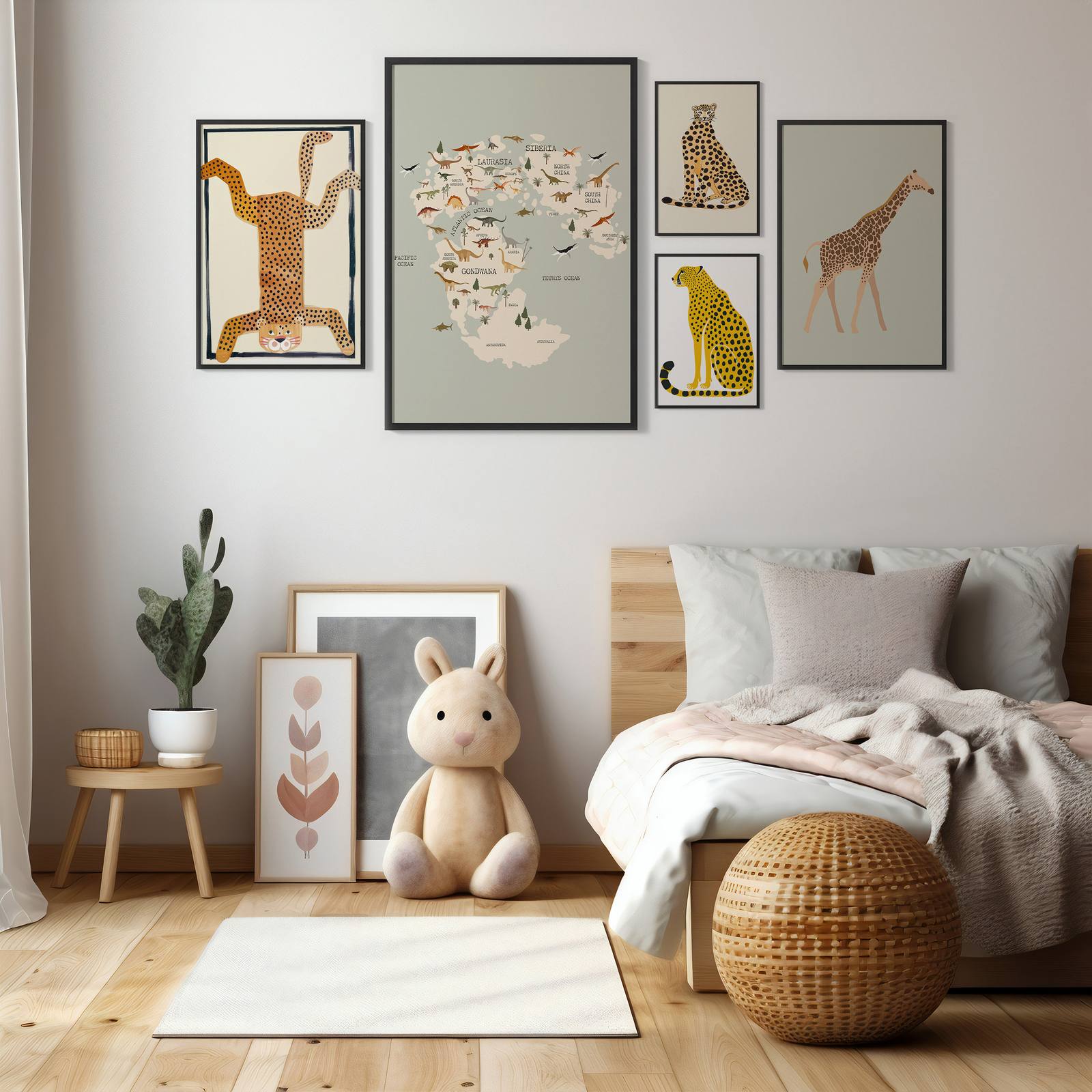 Poster - Dyrekunstsamling / Sett med 5