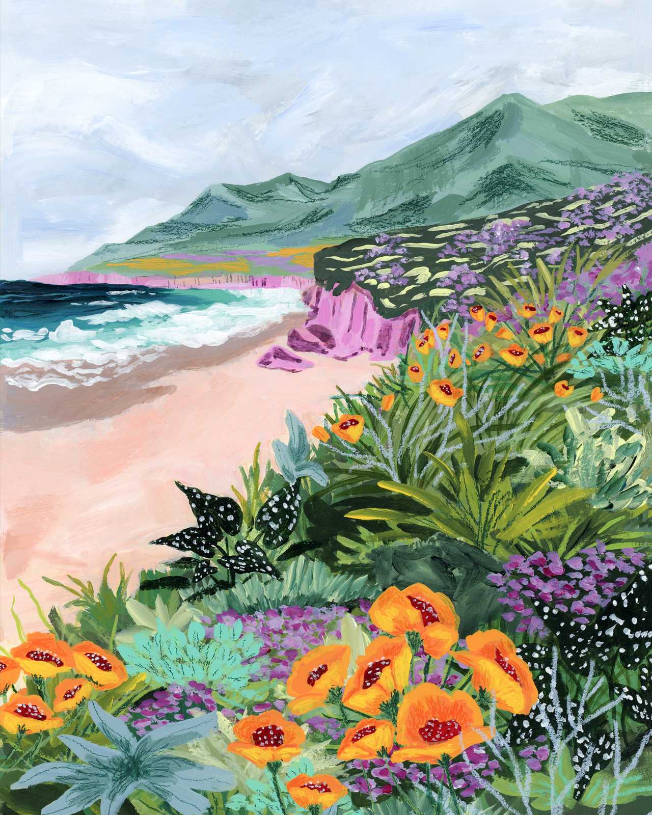 Plakat - Blomstrende Strandlandskap