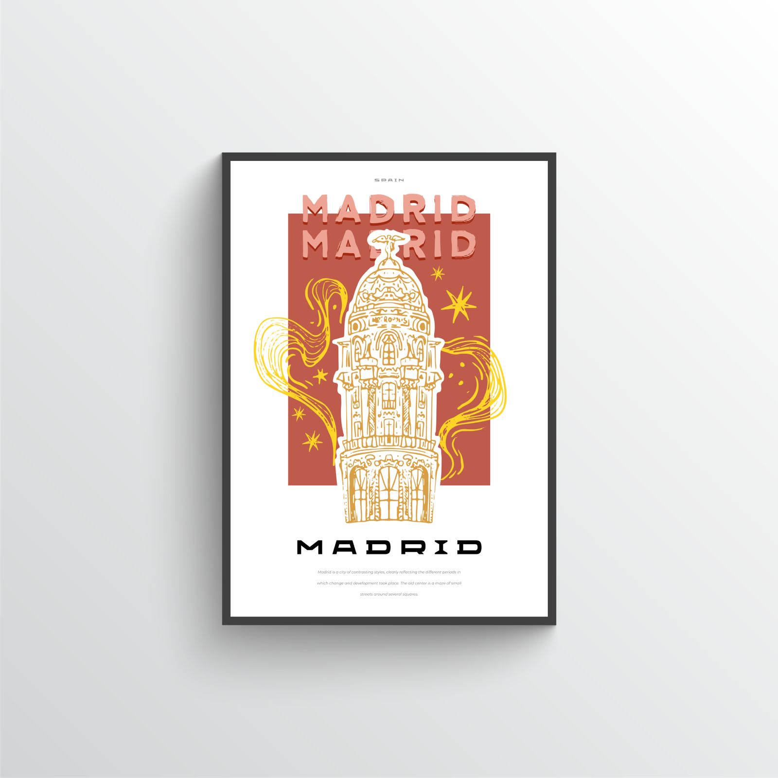 Madrid Arkitektonisk Plakat