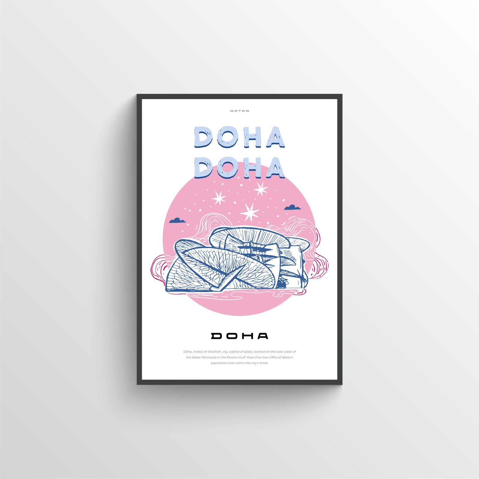 Doha Qatar Reiseplakat