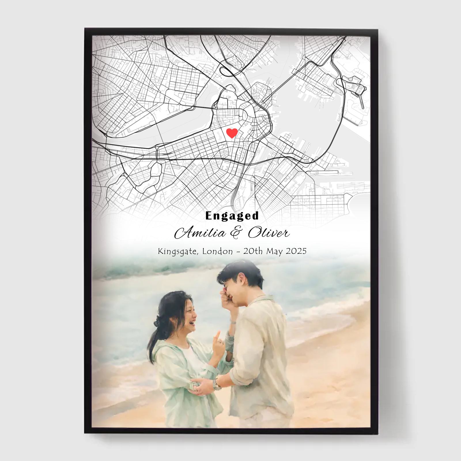 Personalisert Plakat - Forlovelseskart med Foto