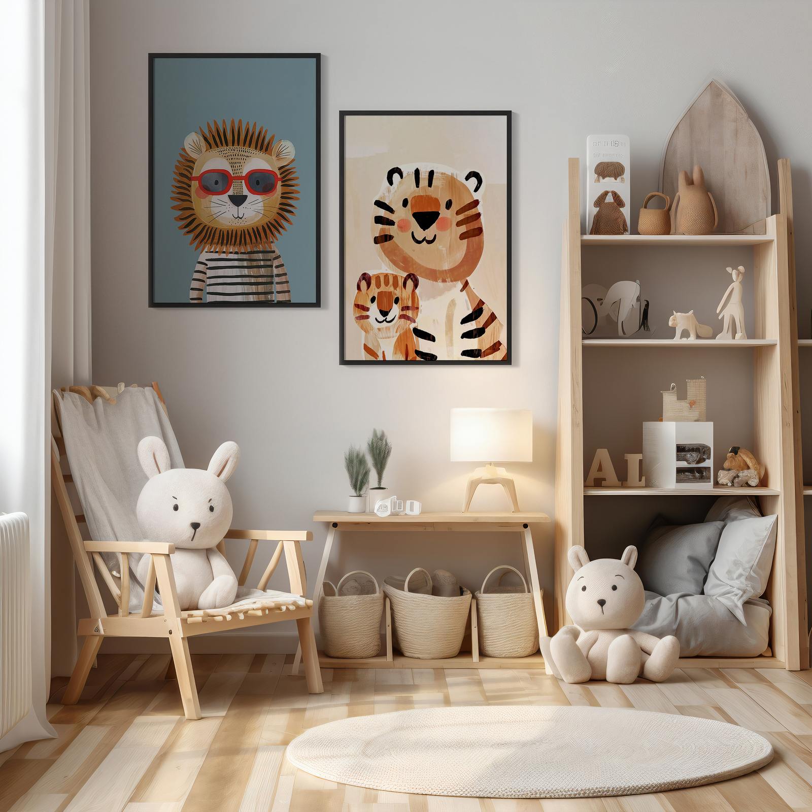 Plakat - Løve og Tiger Duo / Sett med 2
