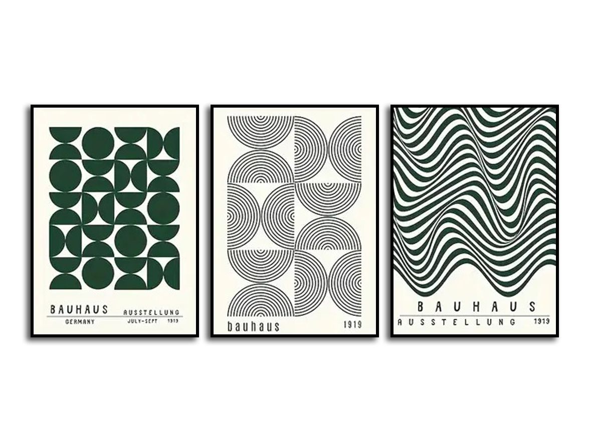 Plakat - Bauhaus Mønster / Sett med 3