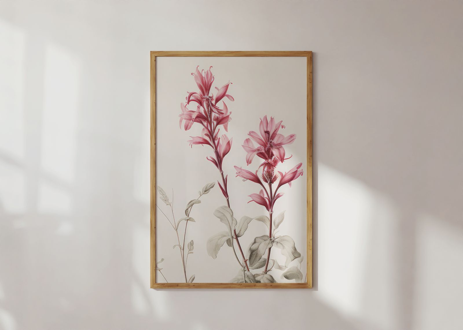 Plakat - Rosa Botanisk Kunst