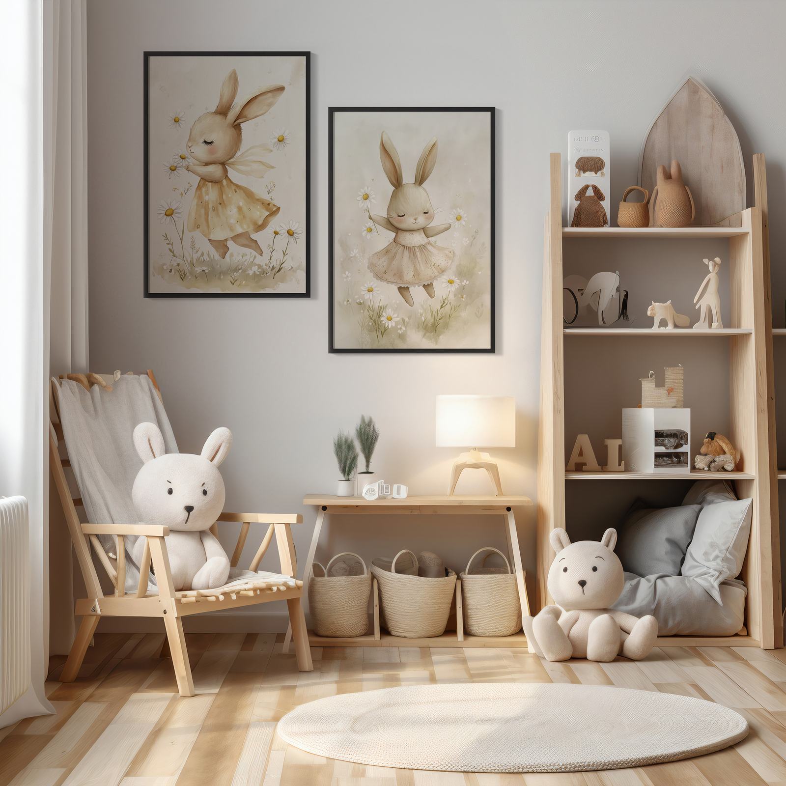 Plakat - Søt Kaninkunst / Sett av 2