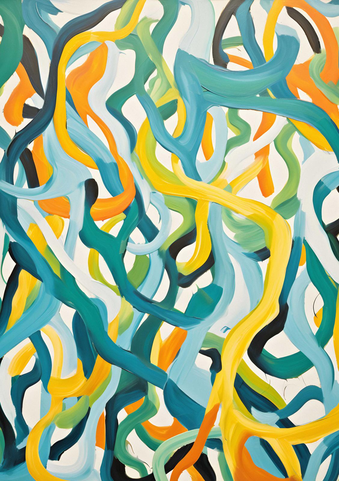 Plakat - Abstrakt Kunst Bølger