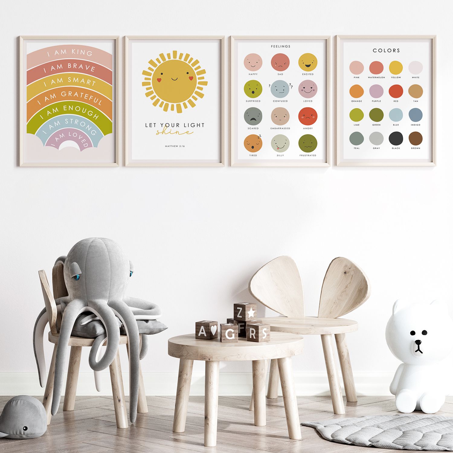 Plakat - Barnas Fargerike Motivasjon / Sett av 4