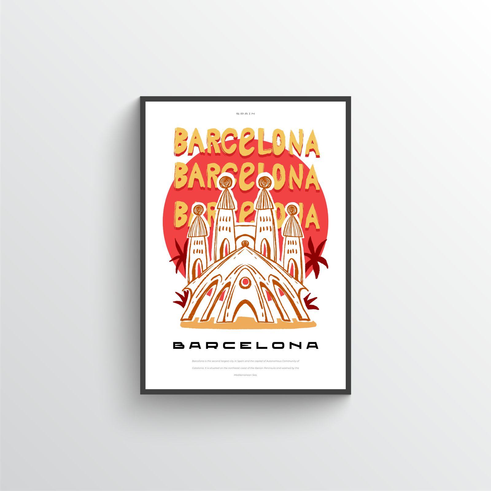 Barcelona Illustrasjonsplakat