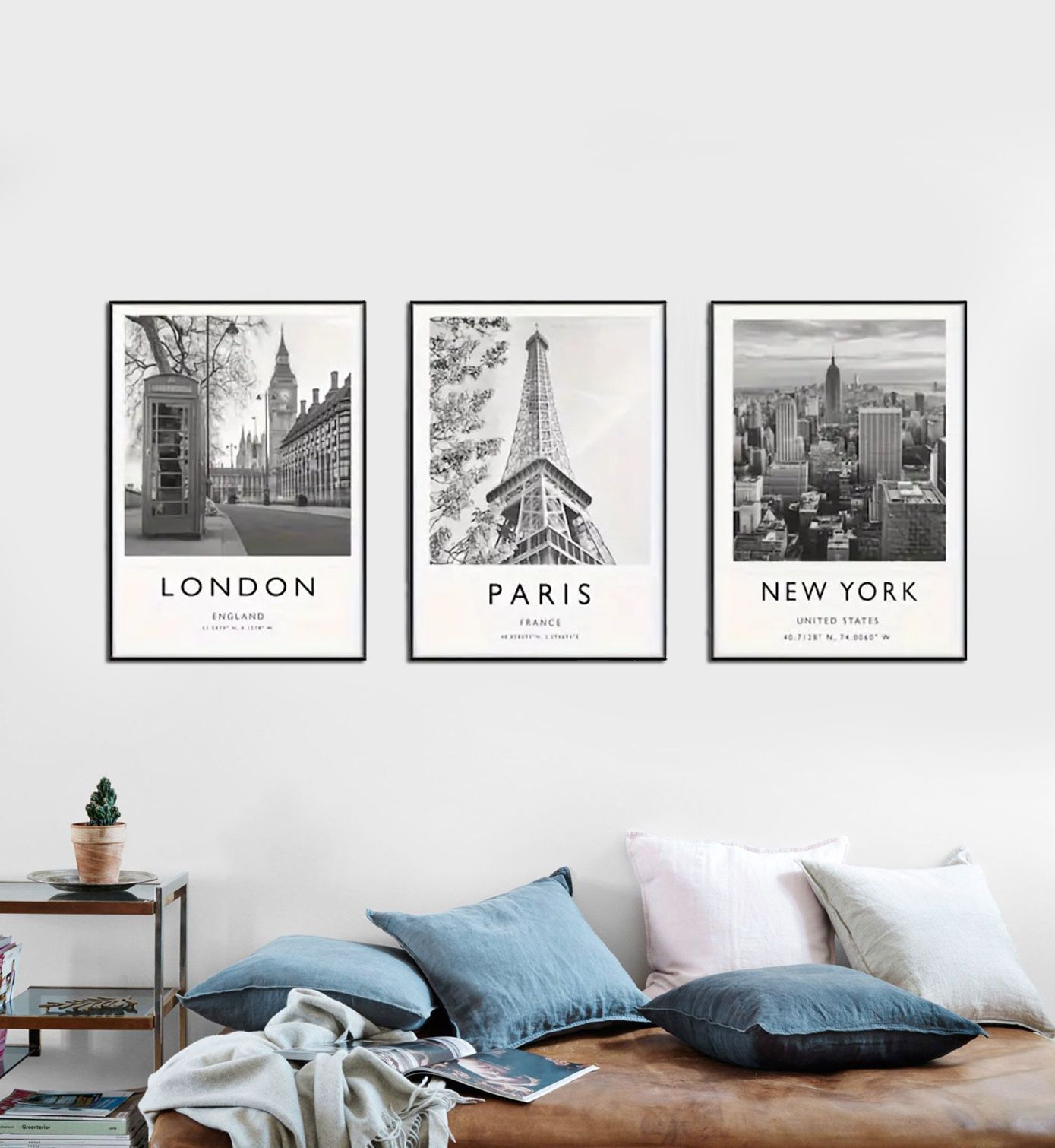 London, Paris, New York Plakatsett på 3