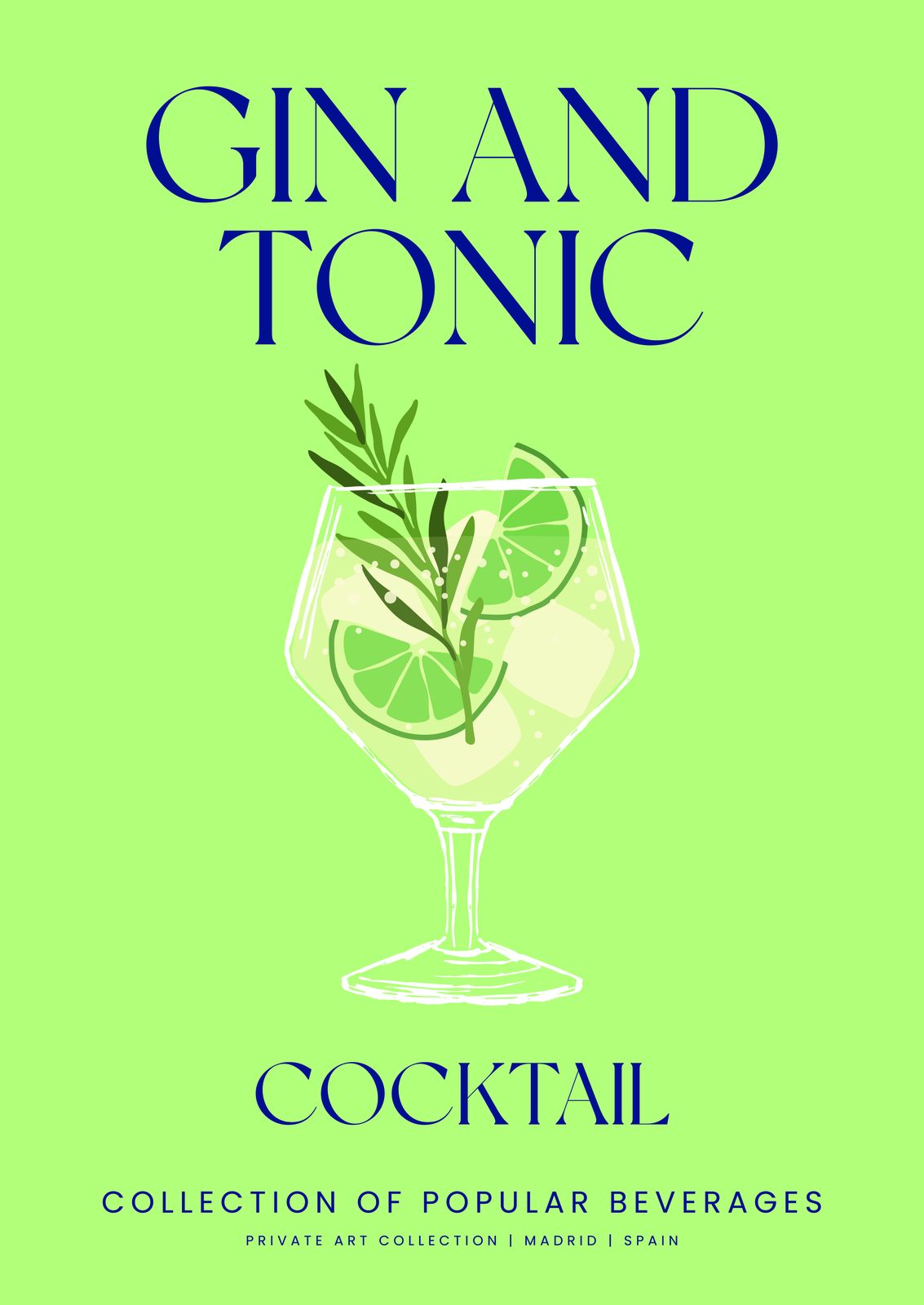 Plakat - Gin og Tonic Cocktail