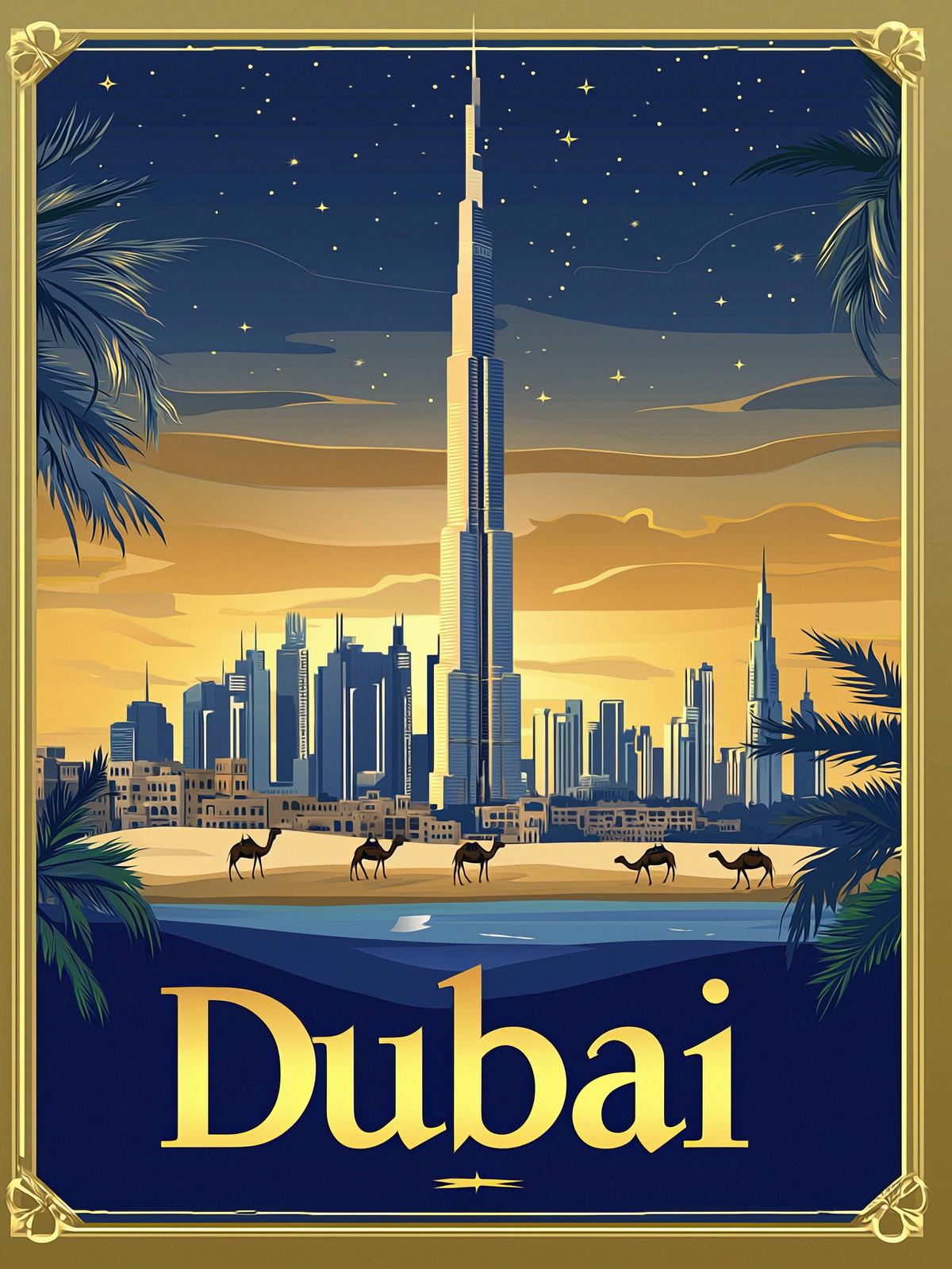 Plakat - Dubai Silhuett