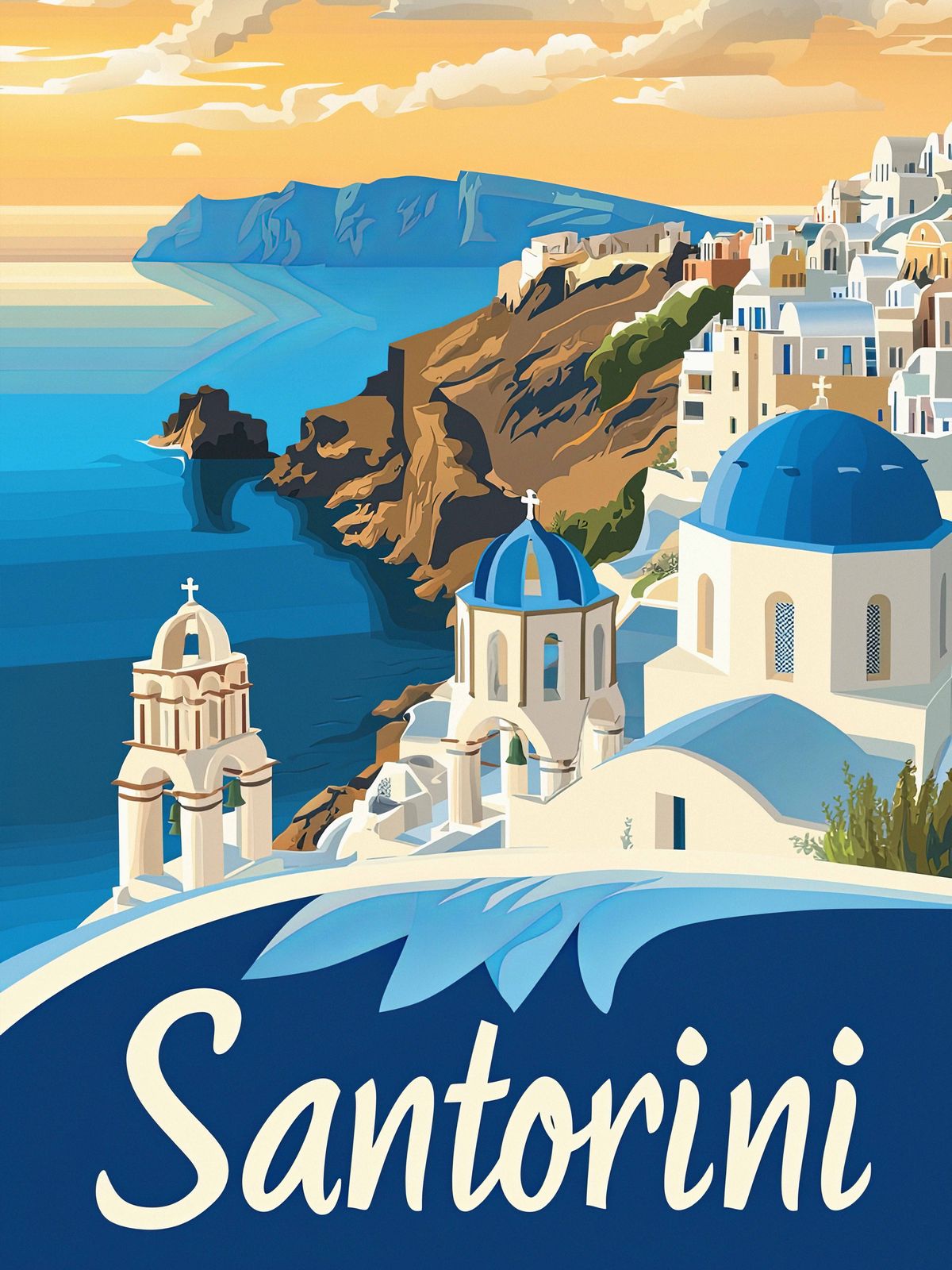 Plakat - Santorini-kysten