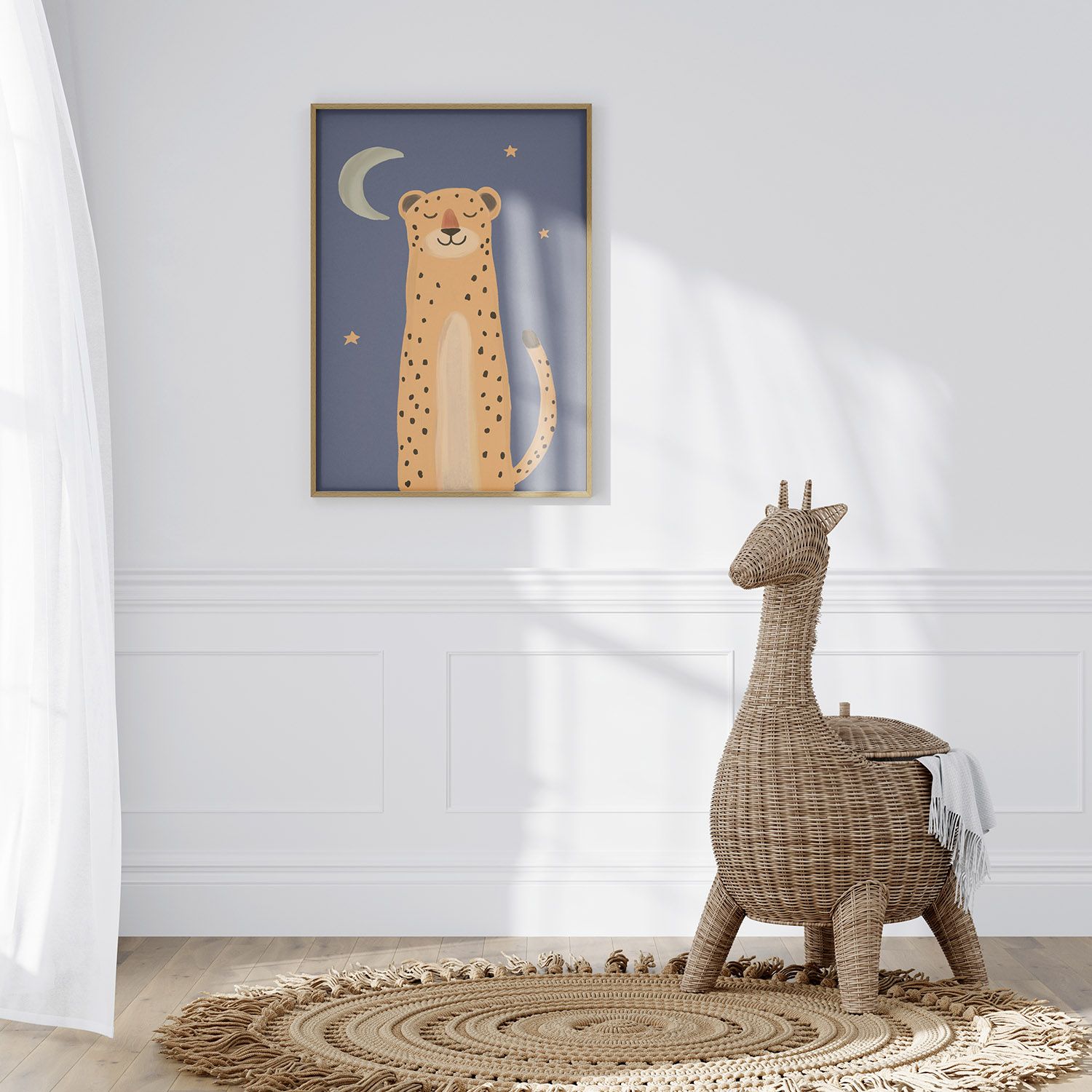 Plakat - Søt Gepard Under Månen