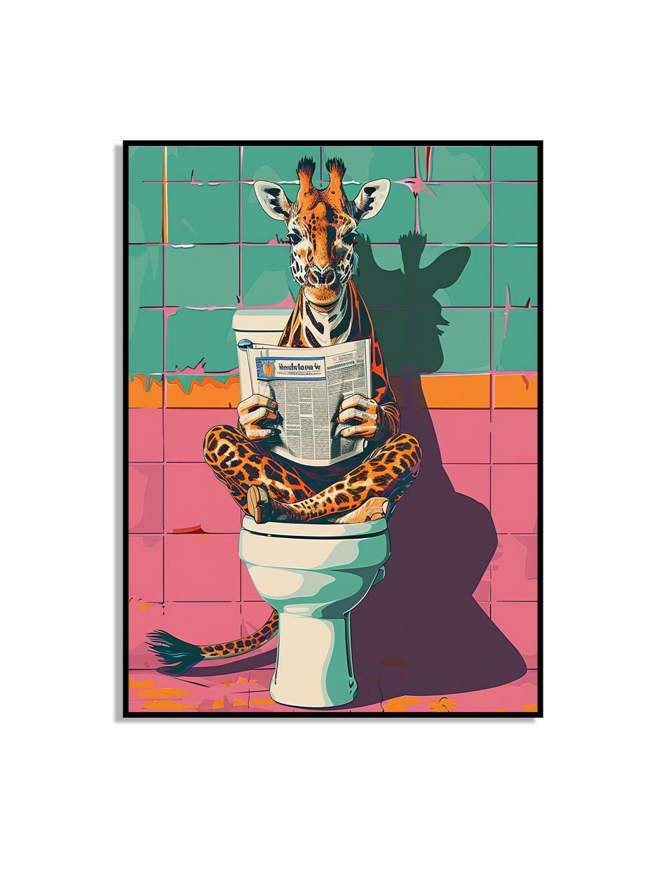 Giraff som leser avis plakat