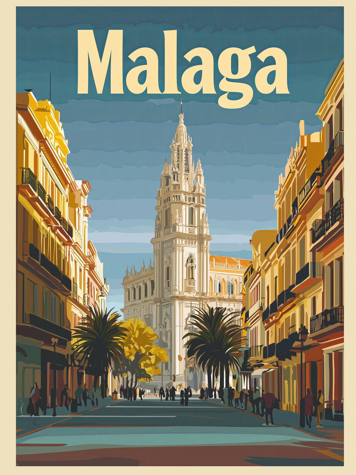 Plakat - Malagas Bysilhuett