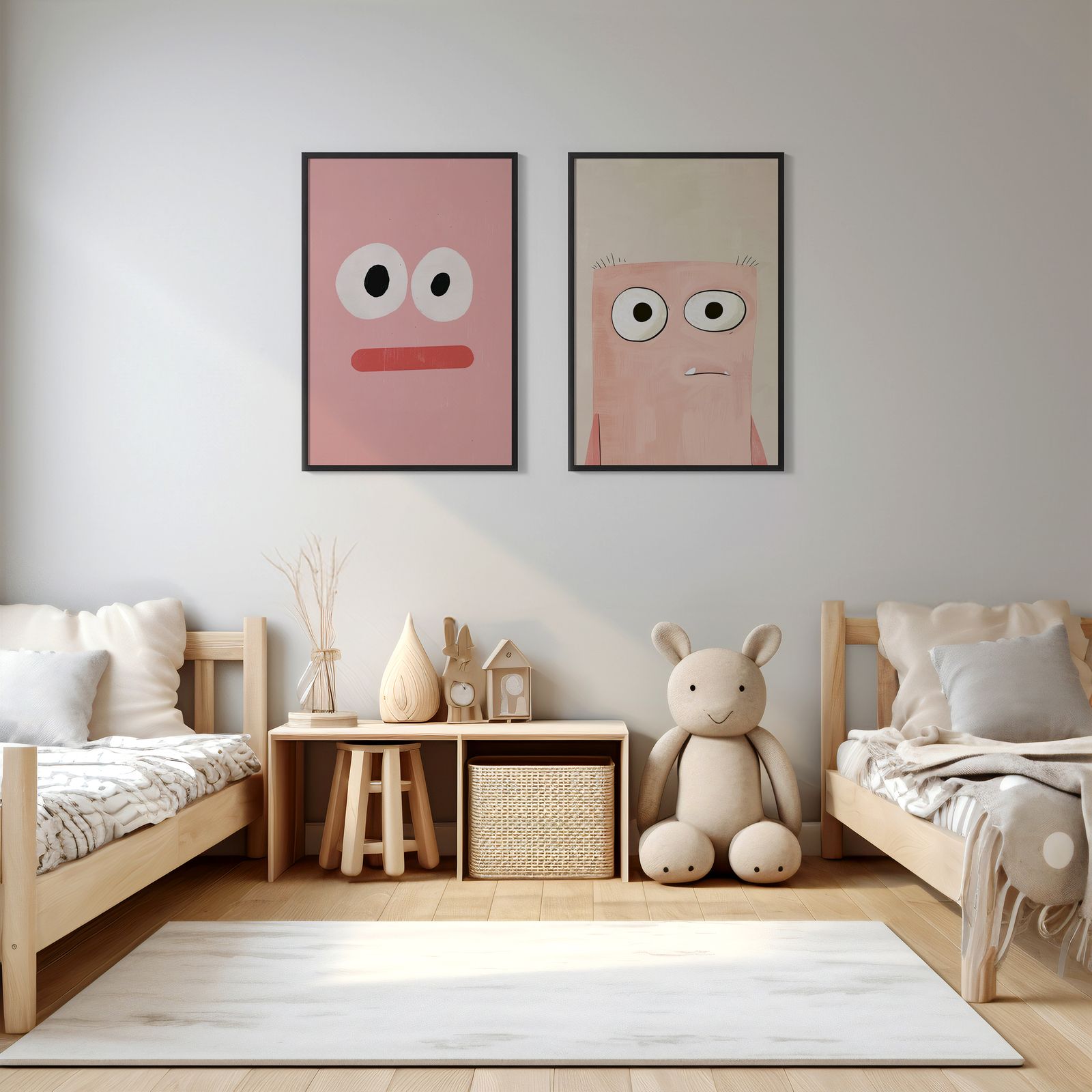 Plakat - Søte tegneserieansikter / Sett med 2