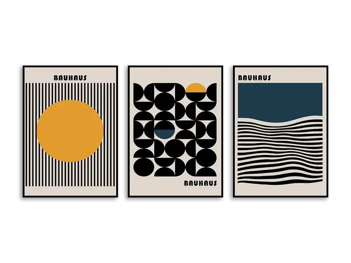 Plakat - Bauhaus Abstrakt Kunst / Sett av 3