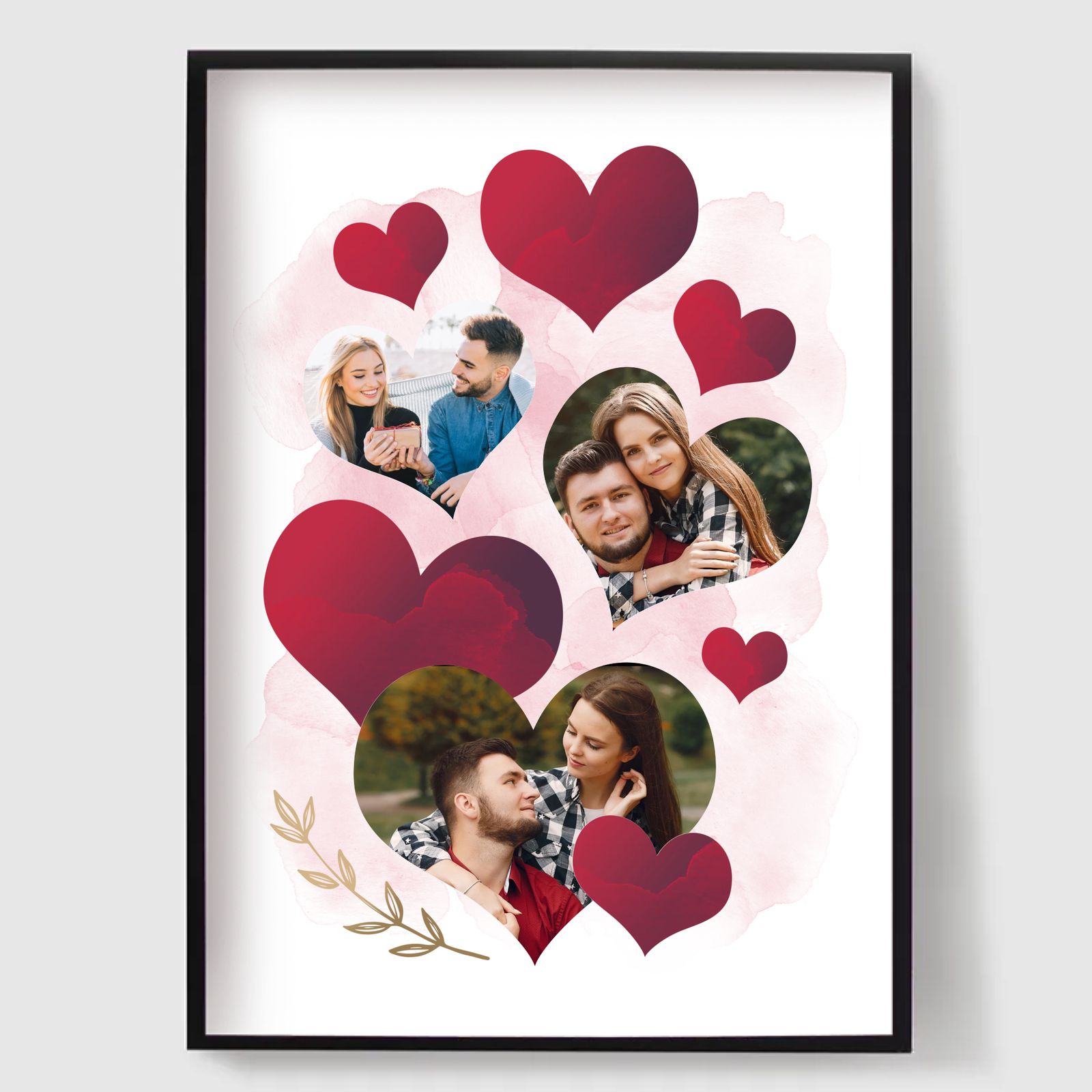 'Personlig Plakat - Valentine Ballonger Collage Veggkunst'