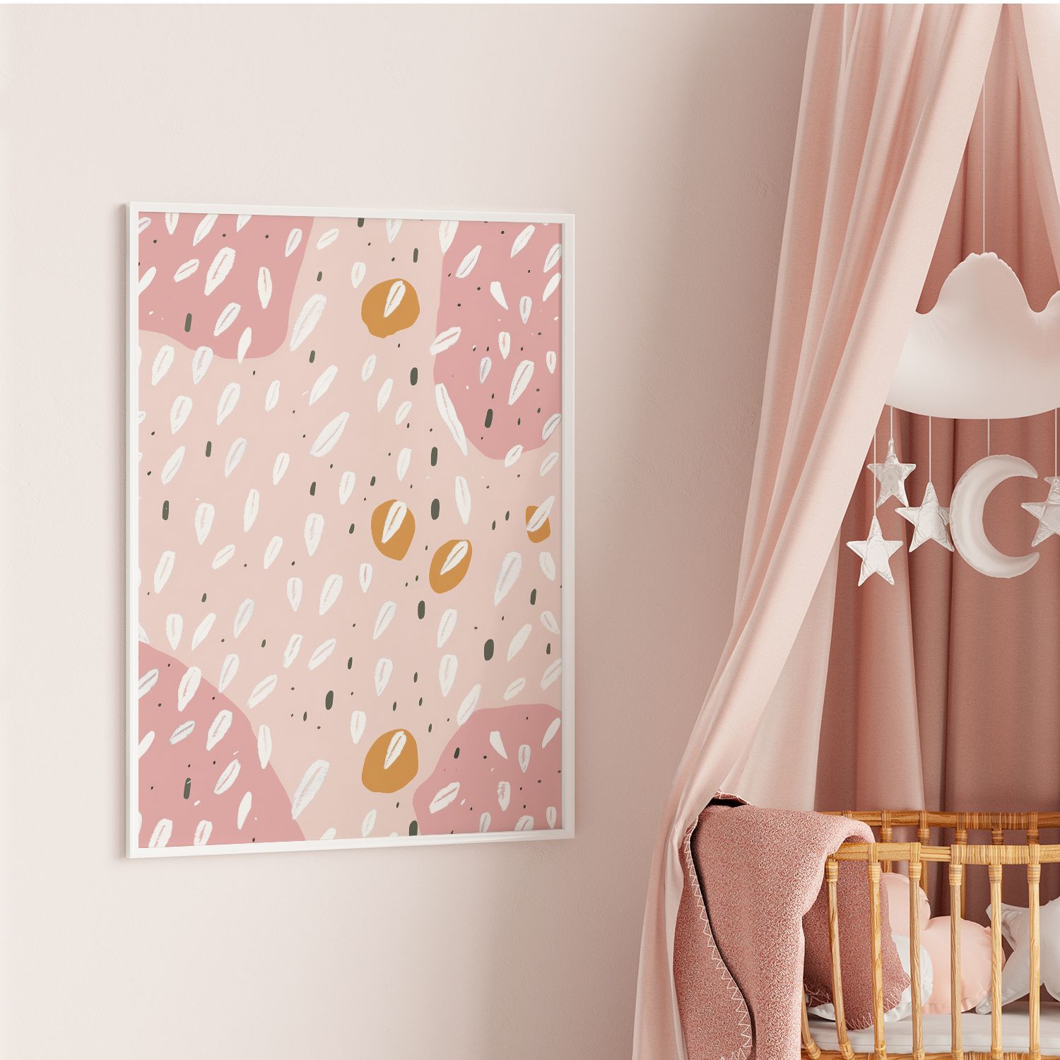 Plakat - Abstrakt Rosa Mønster