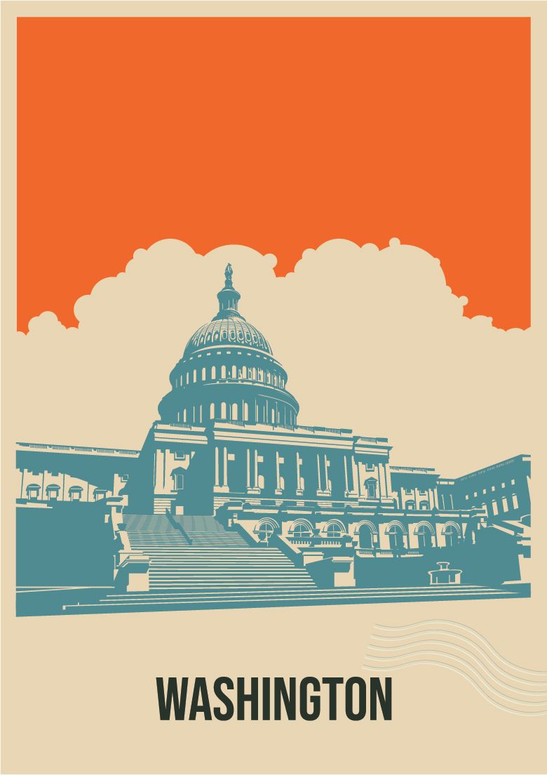 Washington Plakat - Sett av 1