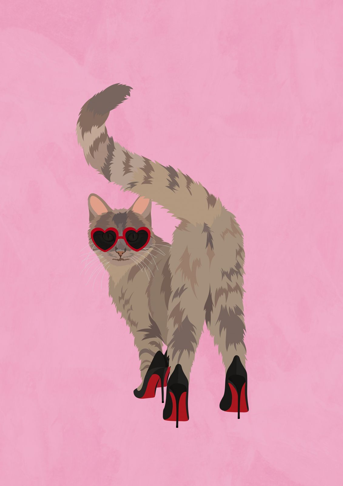 Plakat - Katt med solbriller