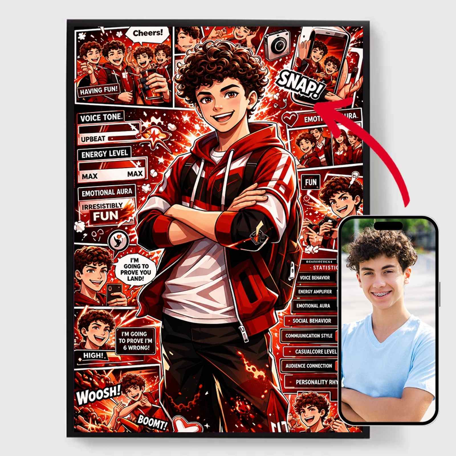 Personalisert Plakat - Anime Manga Portrett - AI Plakat
