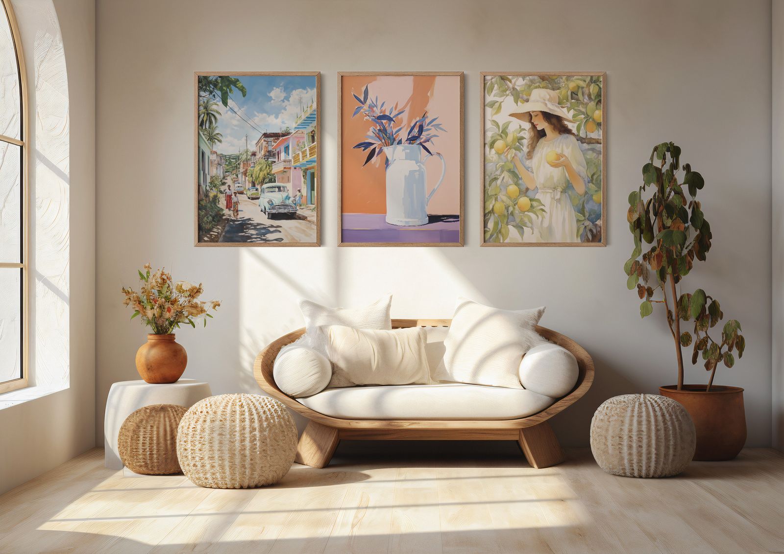 Plakat - Vintage Gate og Natur Sett av 3