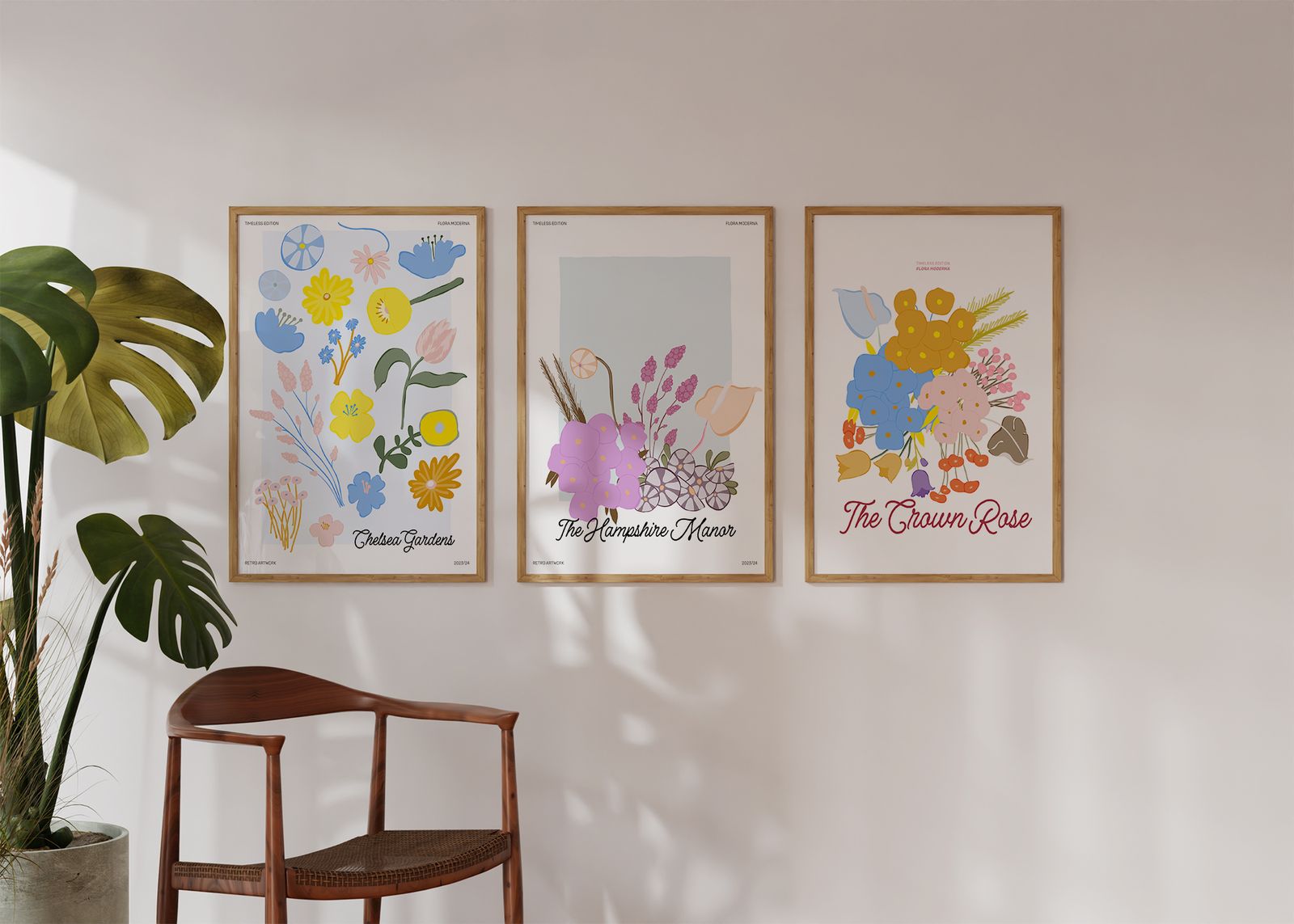 Plakat - Flora Moderna-kolleksjon / Sett av 3
