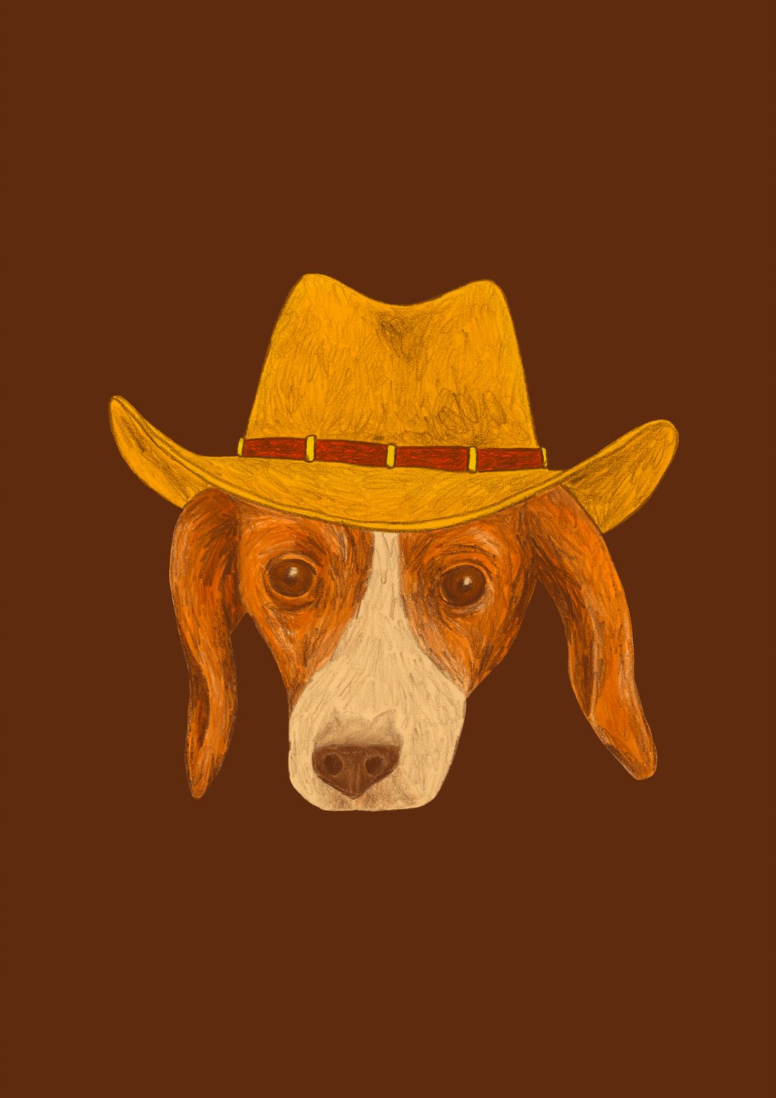Plakat - Hund i Cowboyhatt