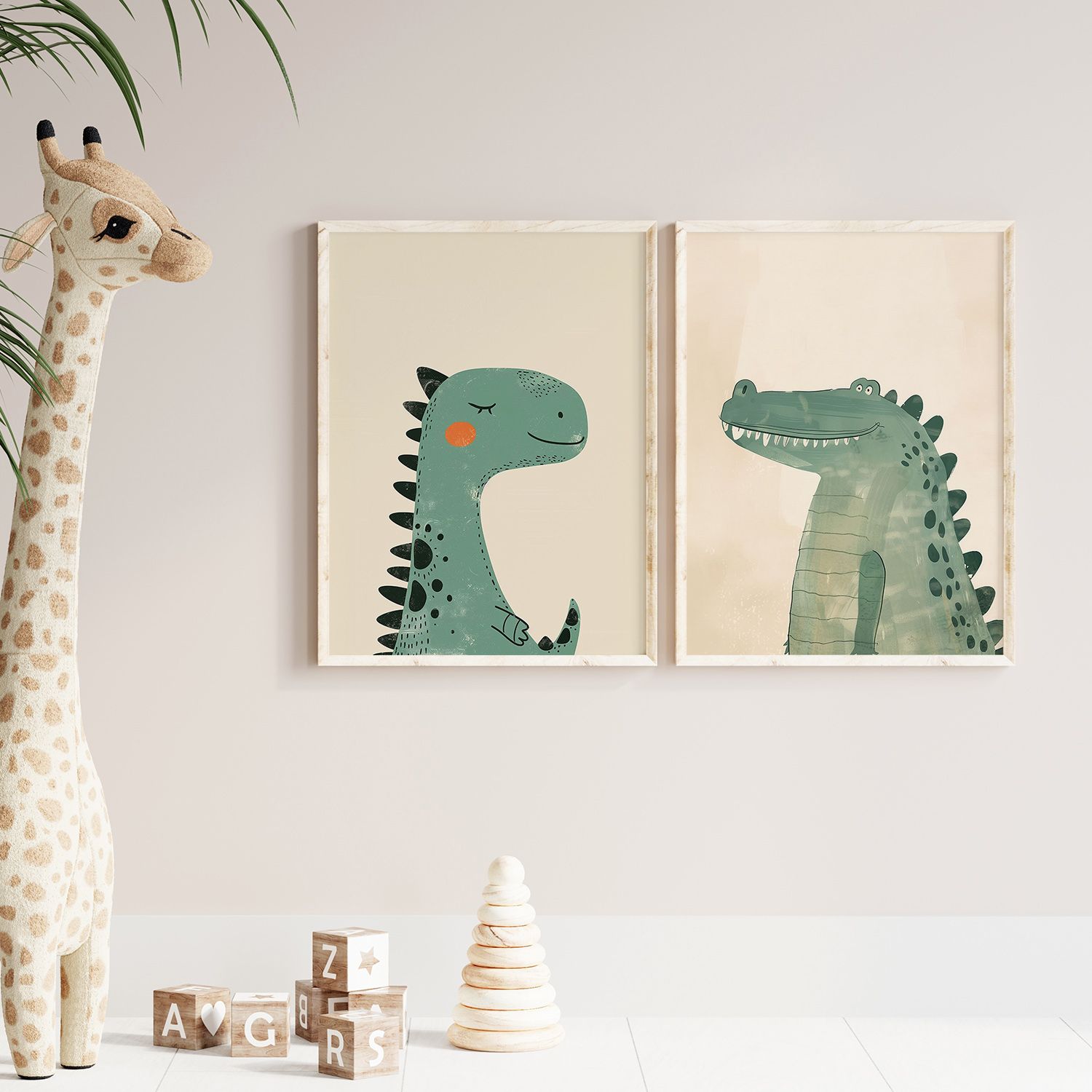 Plakat - Dinosaur og Krokodille / Sett av 2