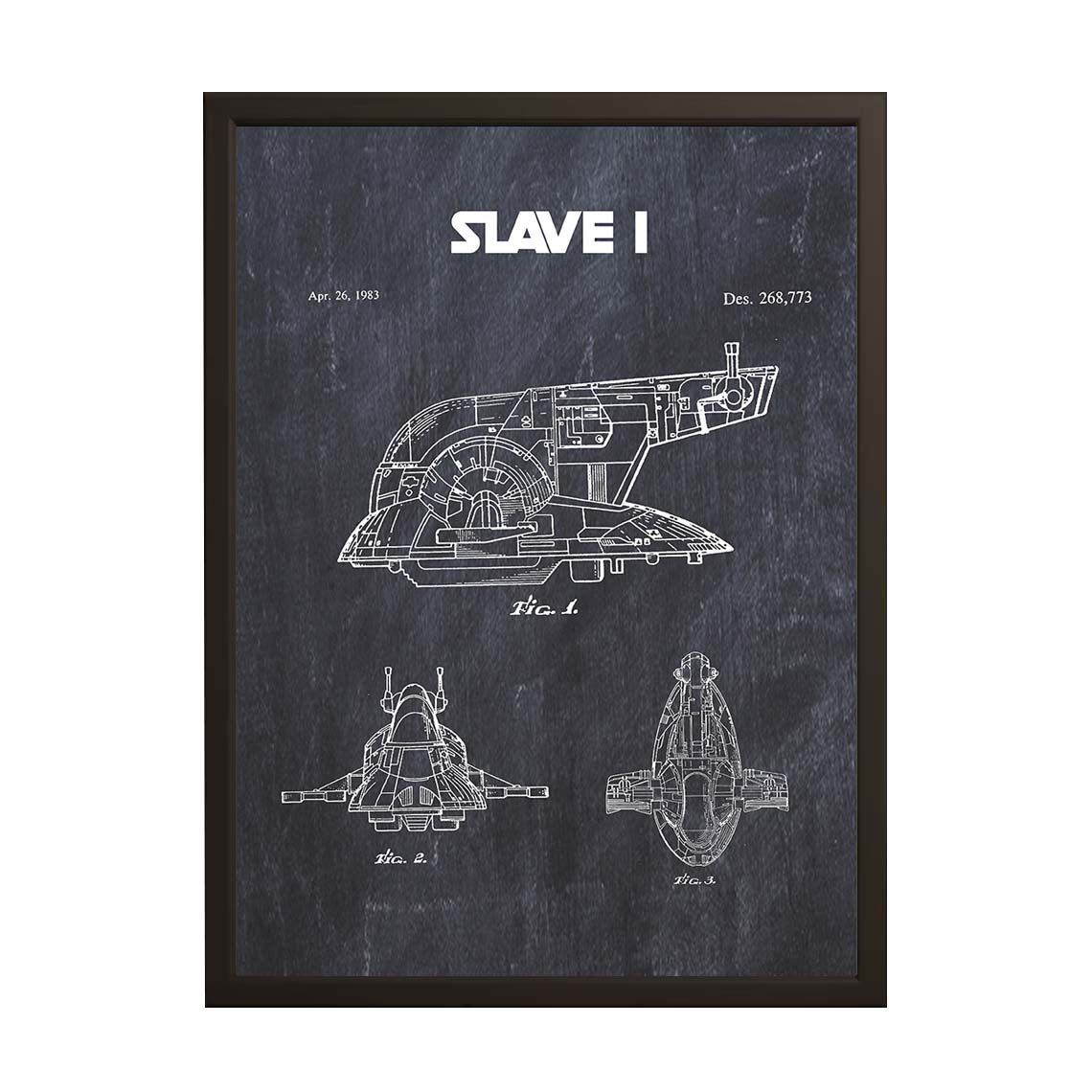 Patentskitse Plakat - Romskip Blueprint