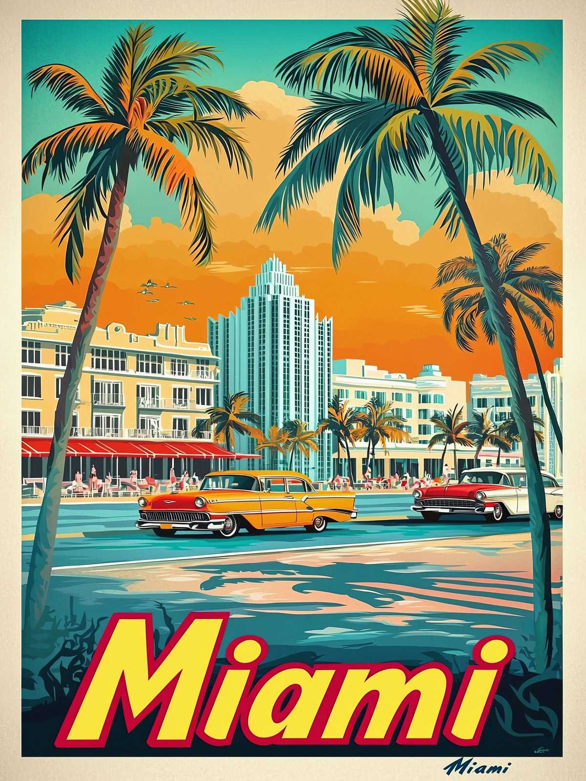 Plakat - Miami Retro Reise