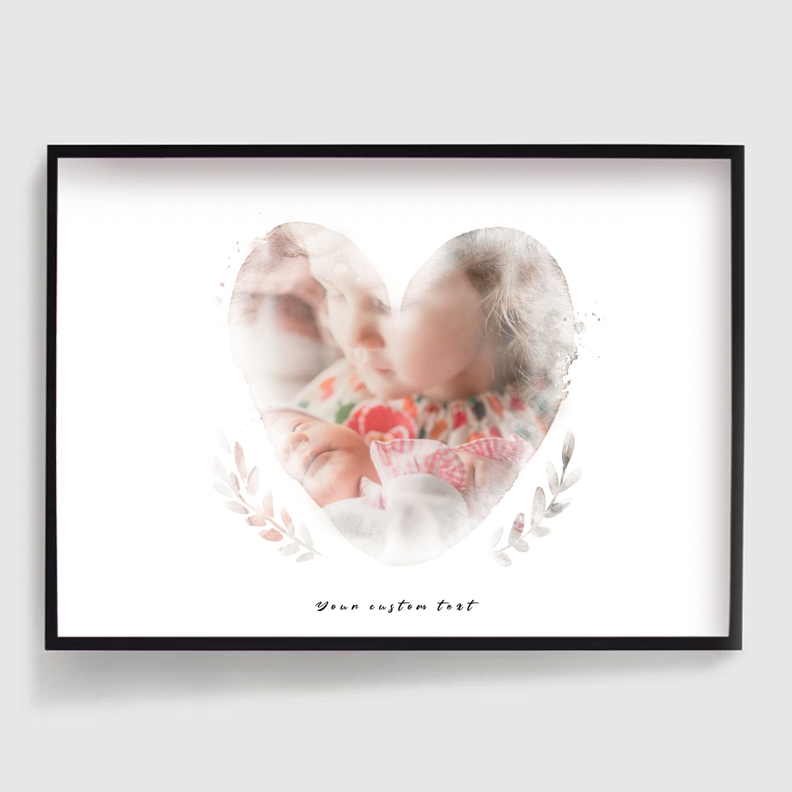 Personalisert Plakat - Akvarell Floral Hjerte