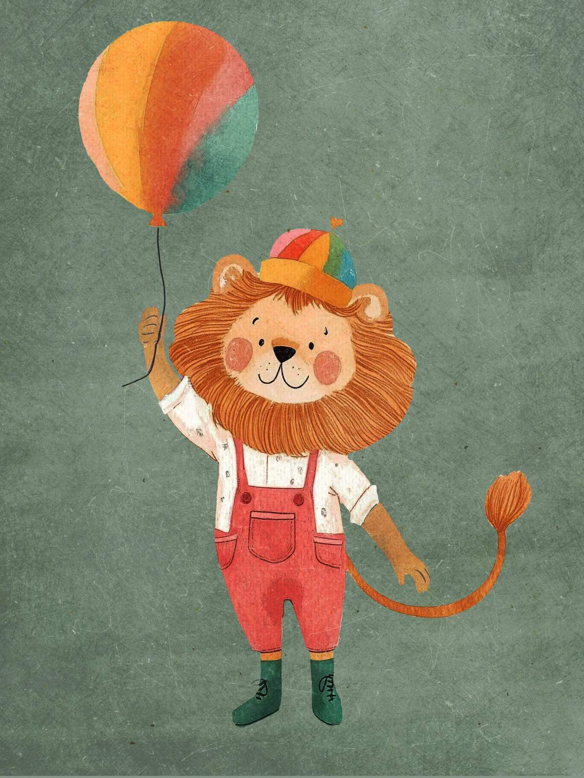 Plakat - Løve med ballong
