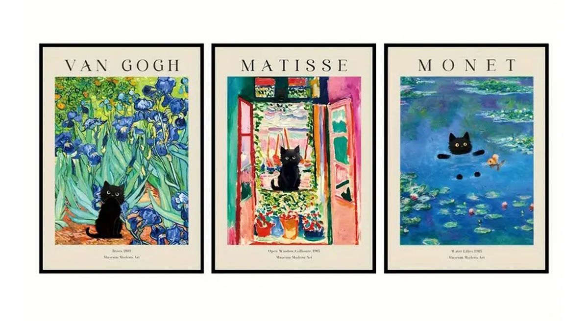 Van Gogh, Matisse, Monet Plakat - Sett av 3